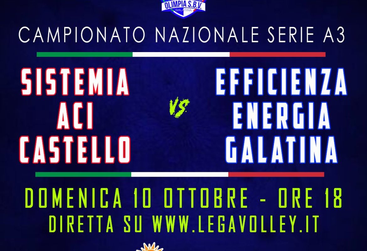 L'Olimpia Sbv Galatina apre la seconda stagione in A3 a Catania