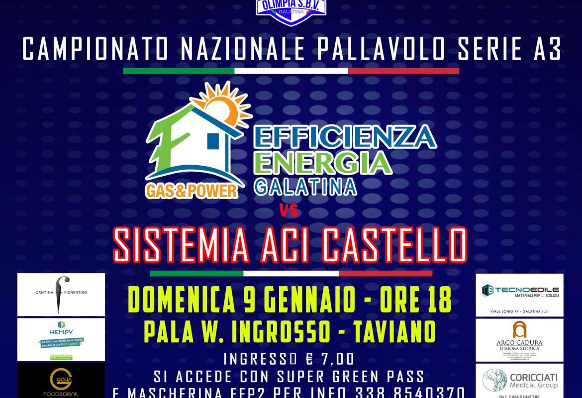 Efficienza Energia Galatina obbligata a vincere contro l'Aci Castello