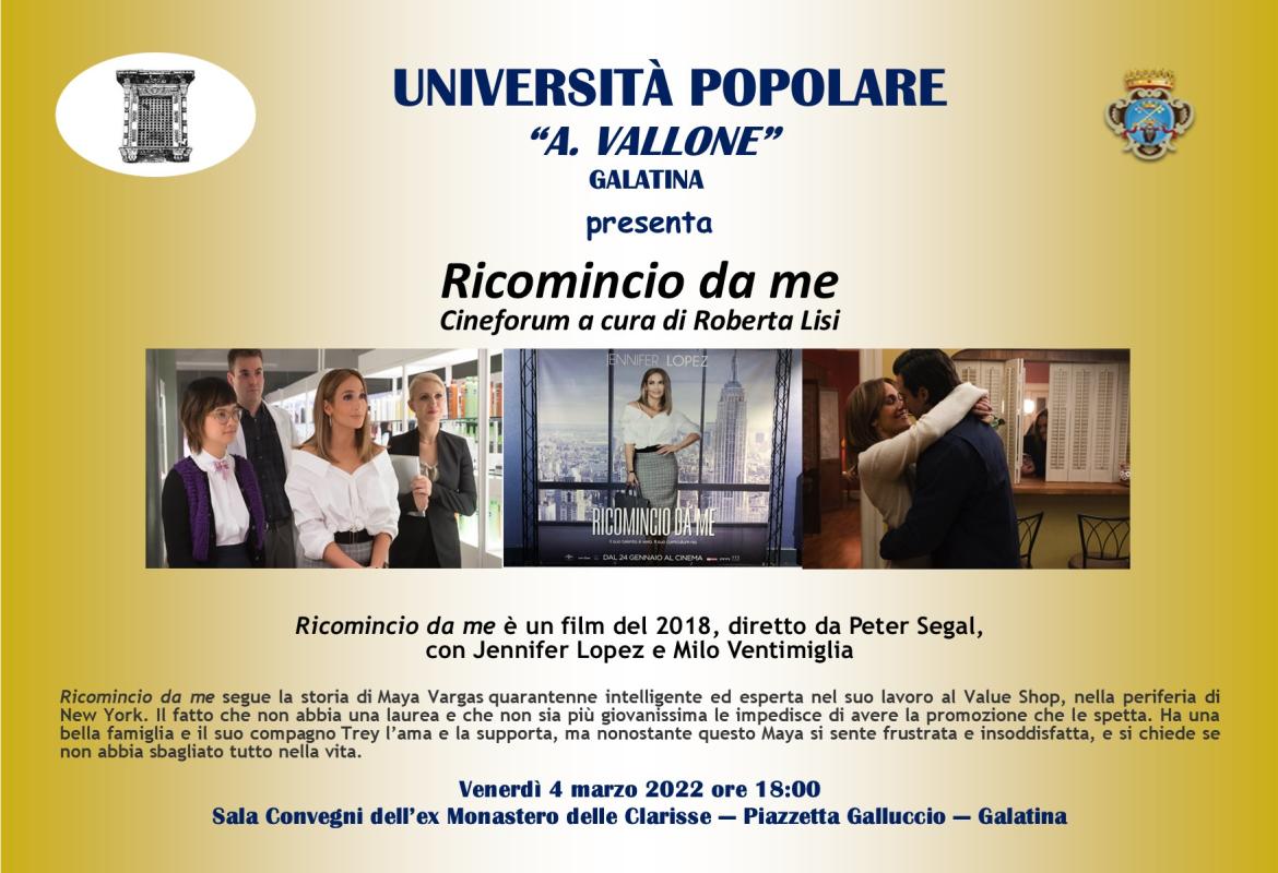 "Ricomincio da me", in presenza all'Università Popolare di Galatina