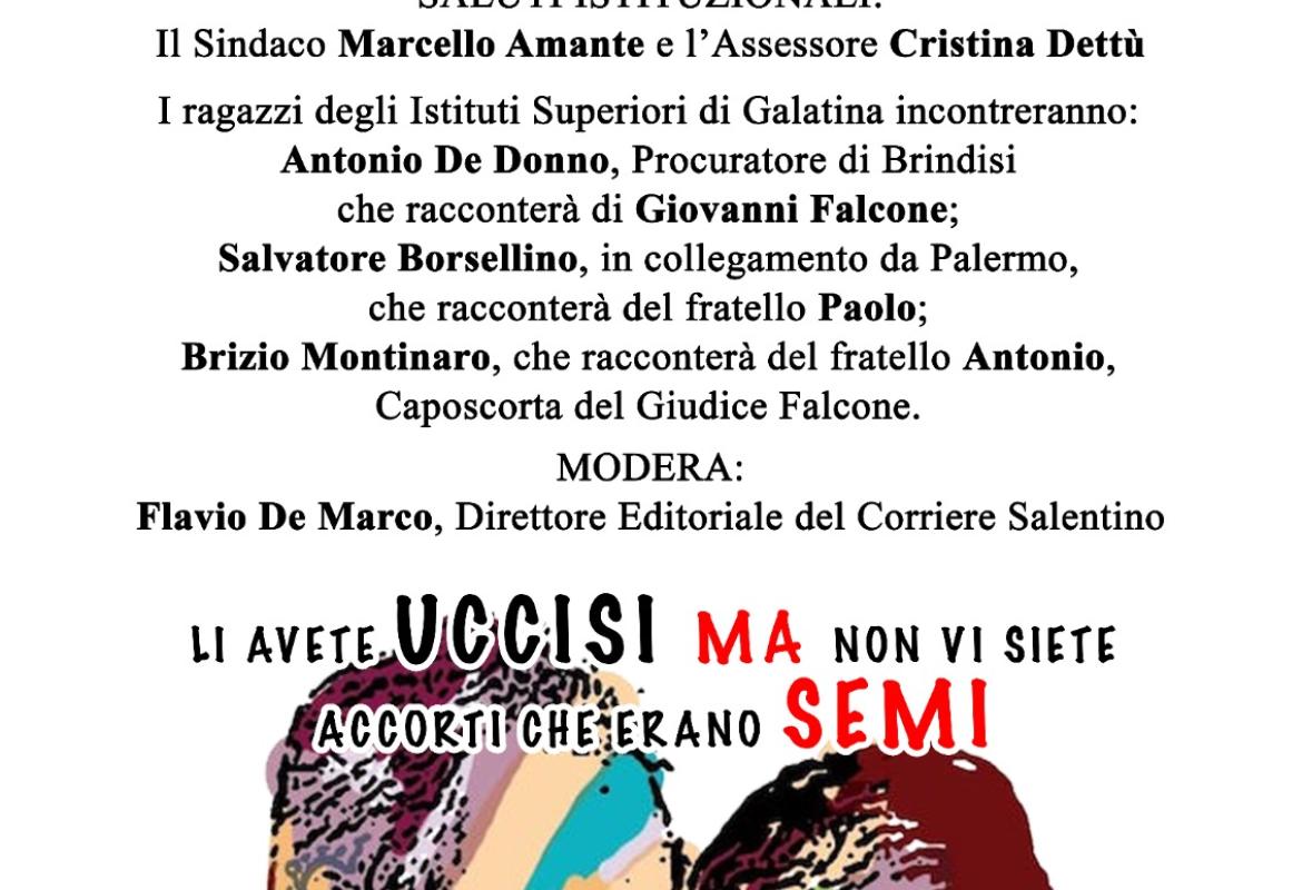 “Giornata della Memoria e dell’Impegno in ricordo delle vittime delle mafie”