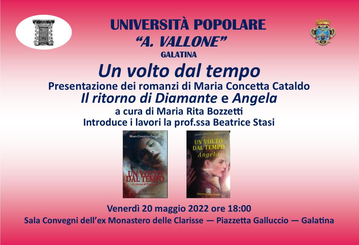 Il ritorno di Diamante e Angela, due romanzi della saga 'Un volto dal tempo' di Maria Concetta Cataldo