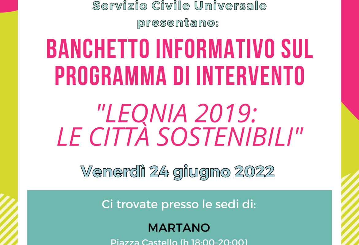 “Leonia 2019: Le città sostenibili”, un banchetto informativo