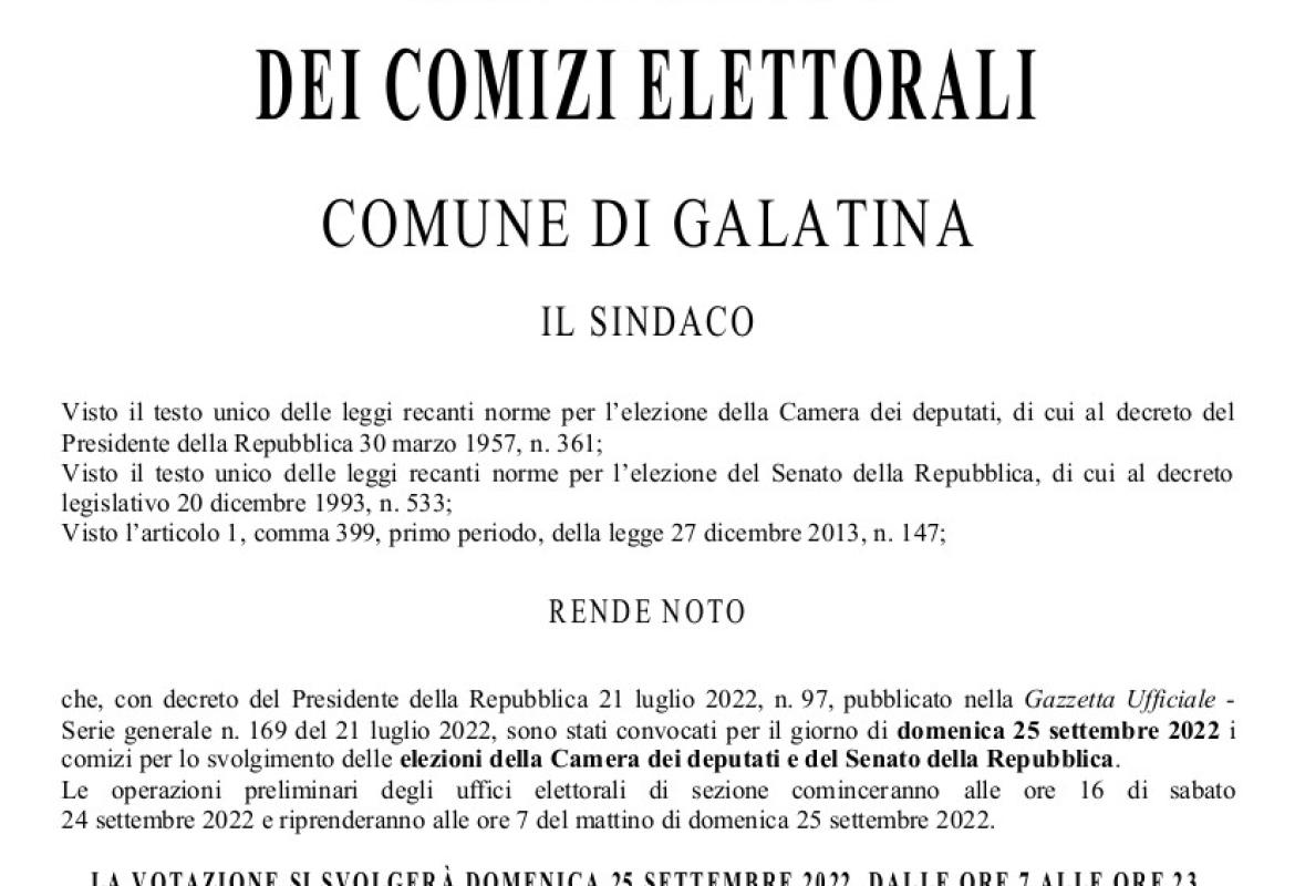 Il Sindaco di Galatina convoca i comizi elettorali ma è buio sui candidati