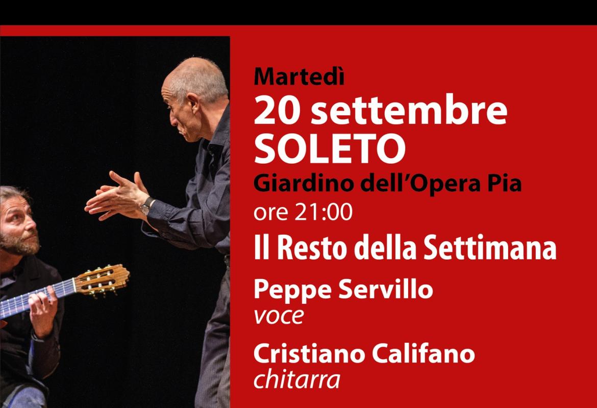 Peppe Servillo a Soleto per 'I Concerti del Chiostro'