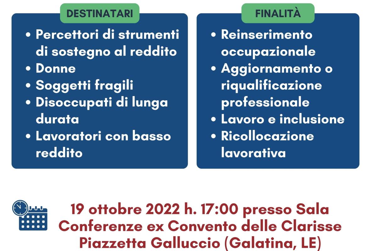Garanzia di Occupabilità dei Lavoratori, un incontro a Galatina