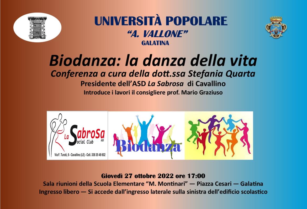 “Biodanza: la danza della vita”, Stefania Quarta a Galatina per l'Università Popolare