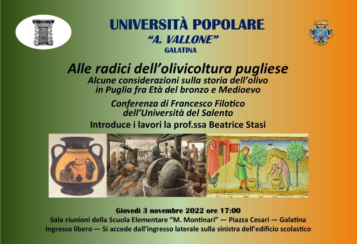 “Alle radici dell’olivicoltura pugliese. Alcune considerazioni sulla storia dell’olivo in Puglia fra Età del bronzo e Medioevo”