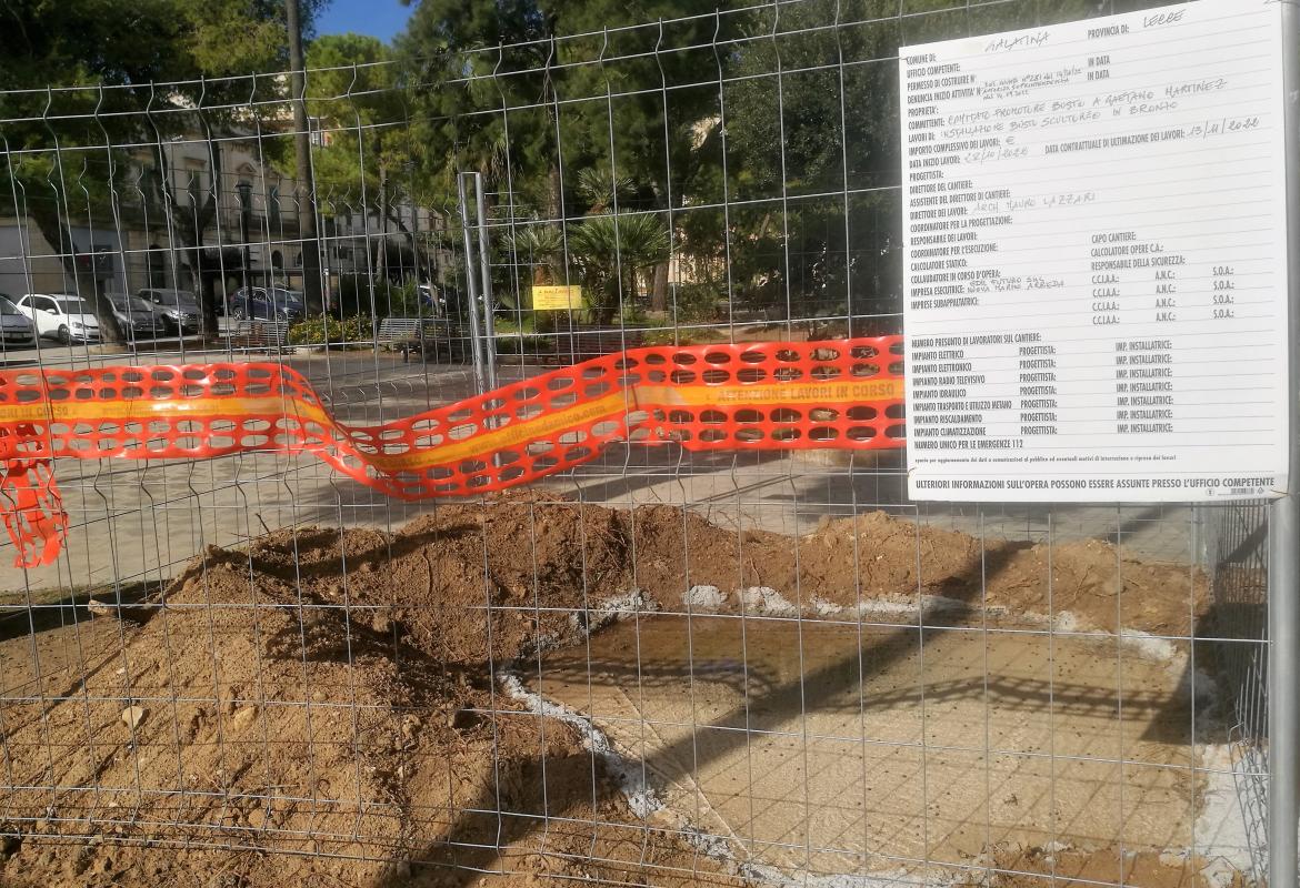 Causa maltempo rinviata l'inaugurazione del monumento a Gaetano Martinez