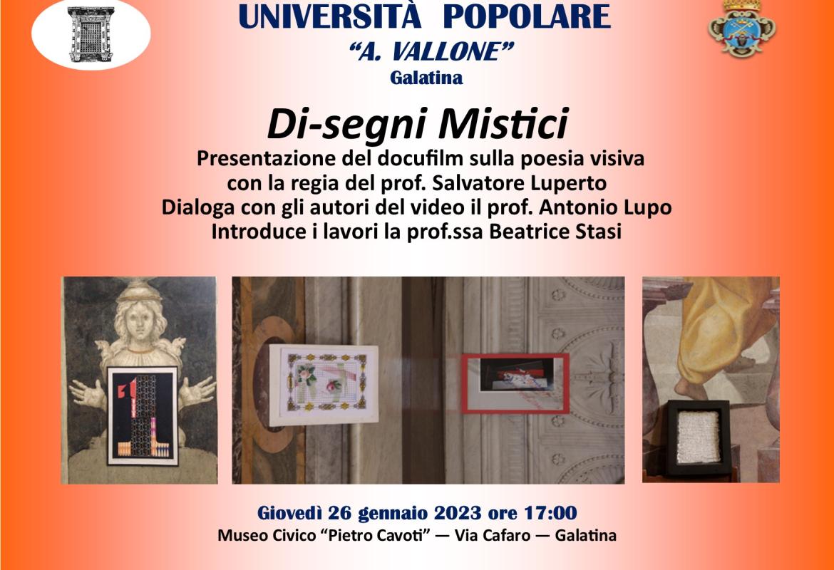 Di-segni Mistici. All'Università Popolare un docufilm sulla poesia visiva di Salvatore Luperto 