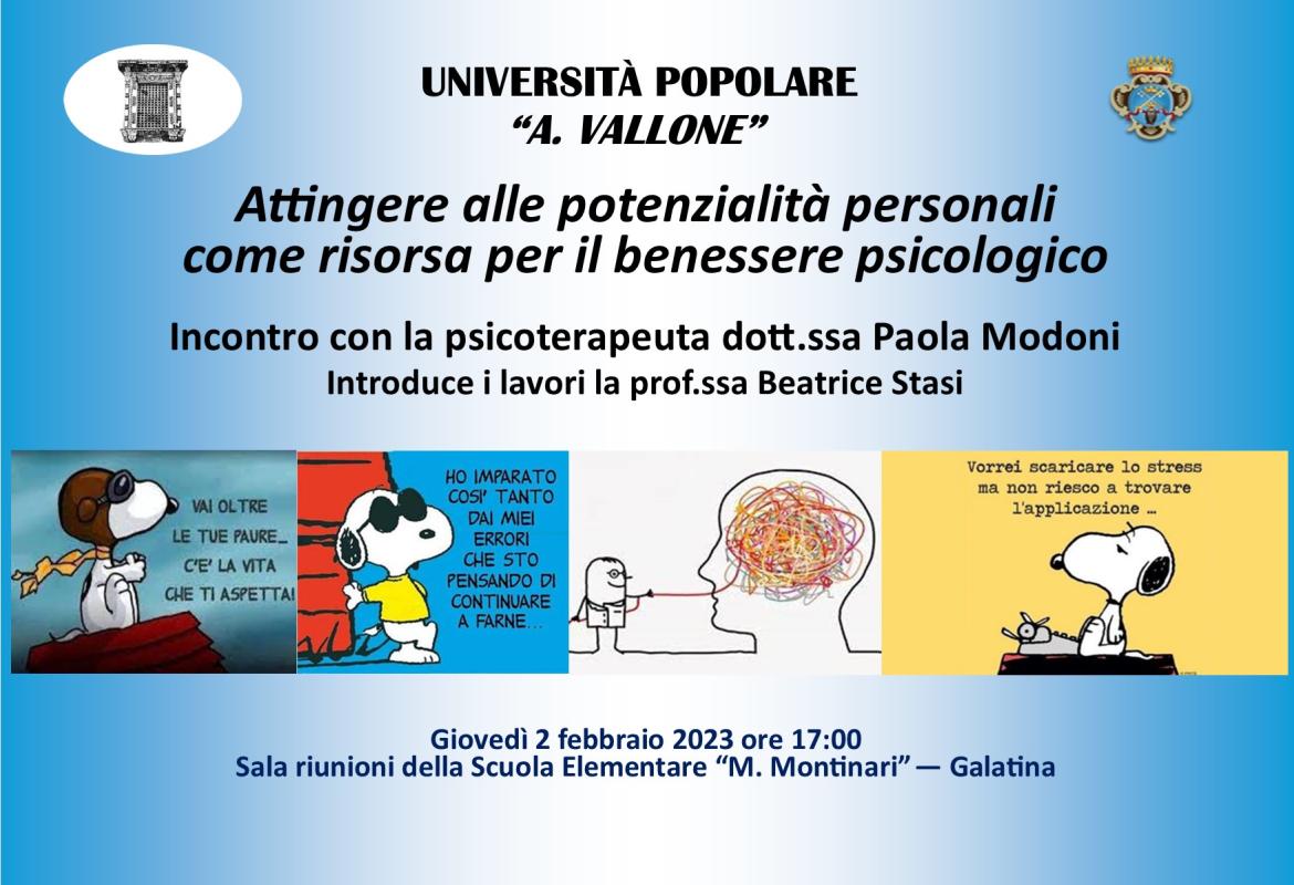 “Attingere alle potenzialità personali come risorsa per il benessere psicologico”