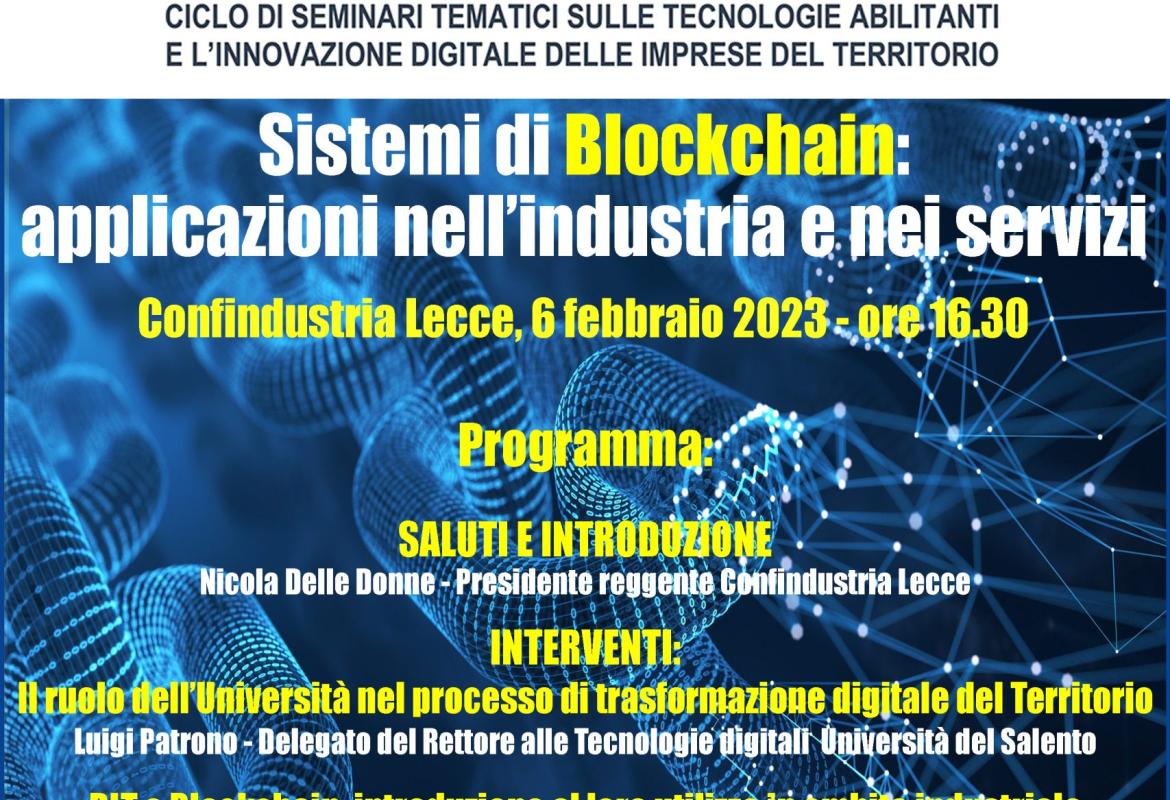 “Sistemi di Blockchain: applicazioni nell’industria e nei servizi”