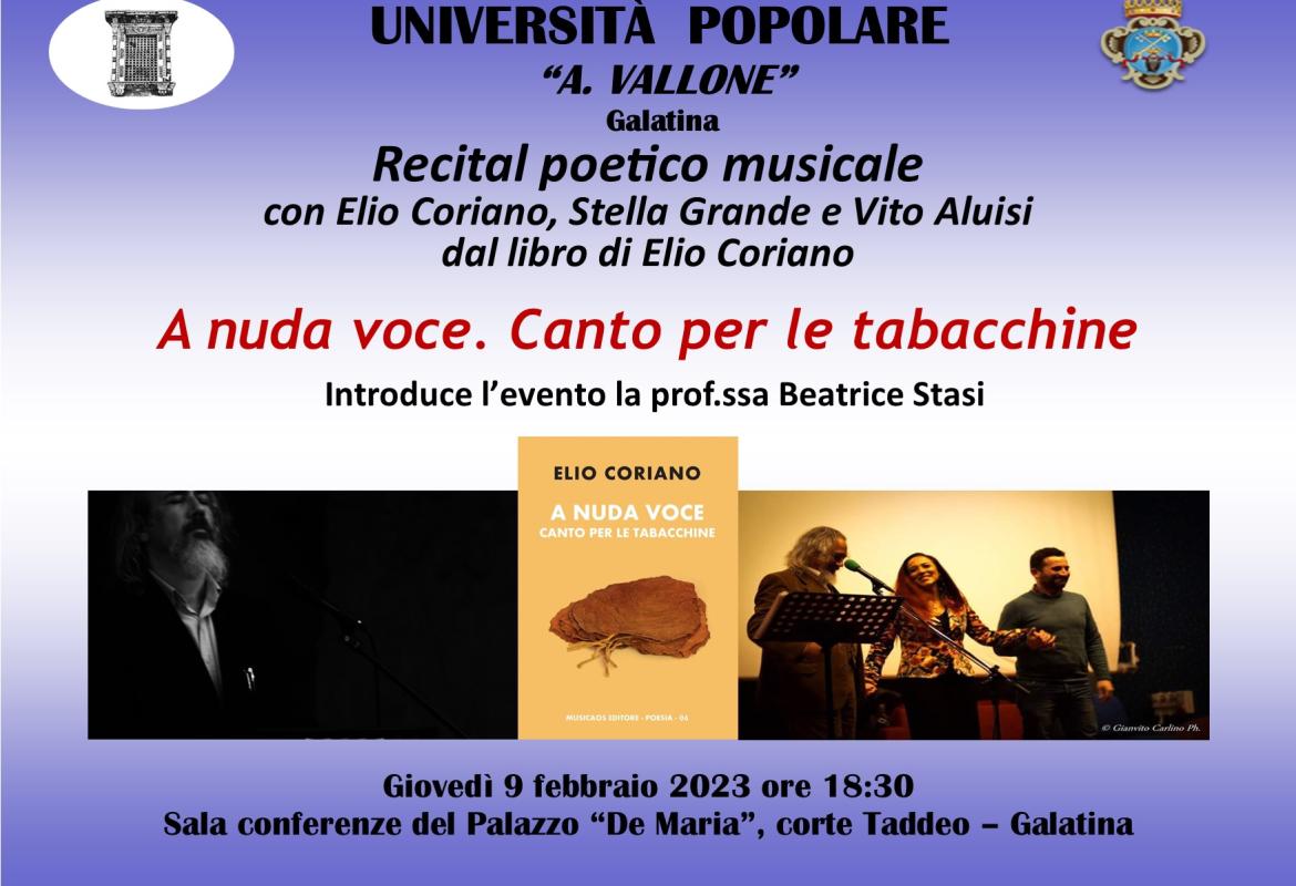 “A nuda voce. Canto per le tabacchine”