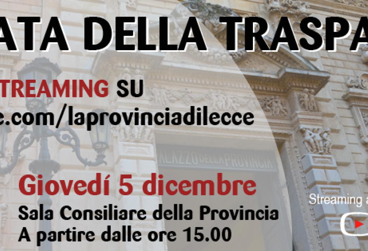 'Prevenire la corruzione con la trasparenza', un'iniziativa su youtube della Provincia di Lecce