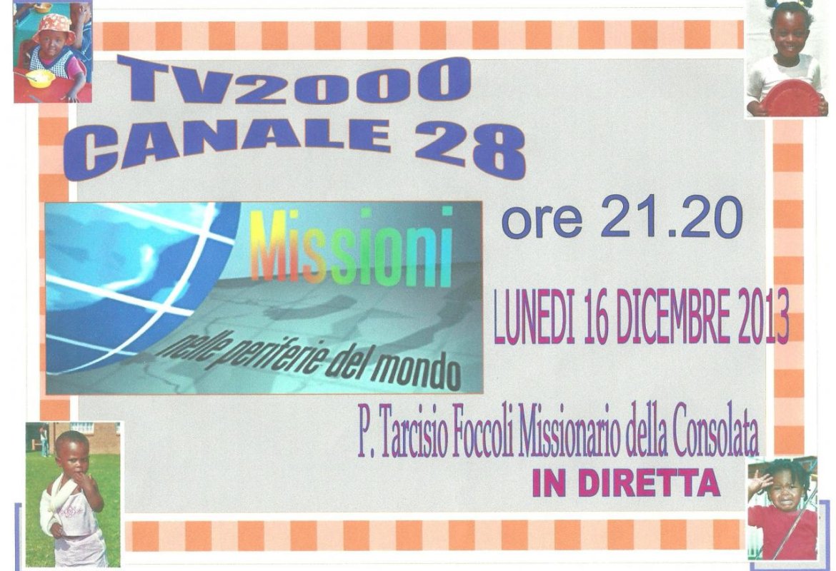 Padre Tarcisio Foccoli oggi a TV2000