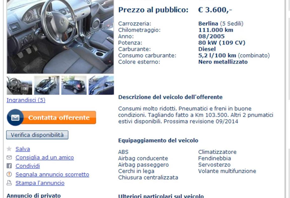 Auto usate quasi regalate ma l'annuncio è 'sospetto per truffa'