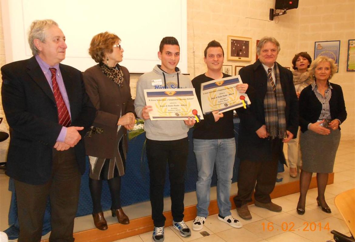 A Gianmarco Gabrieli e Francesco Mengoli le borse di studio Tundo-Vallone