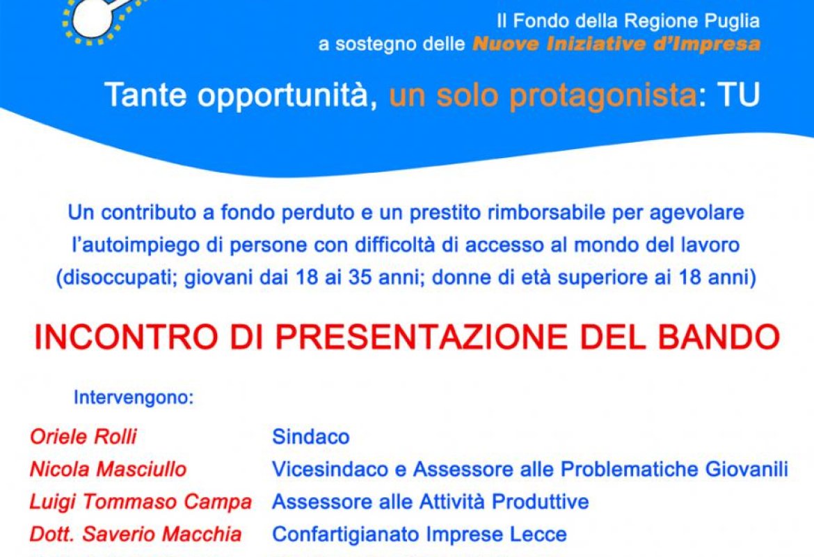 'N.I.D.I. Nuove Iniziative d'Impresa', 54 milioni dall'Europa per aprire un'attività