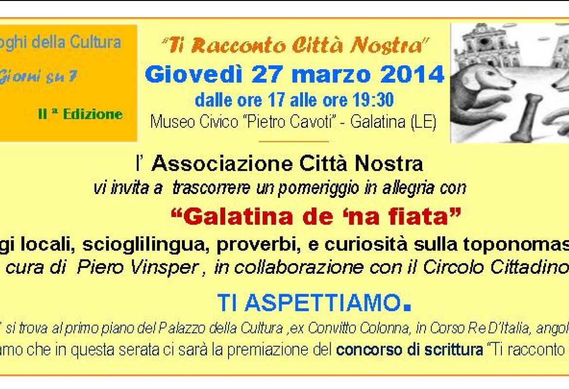 “li cunti de ‘na fiata”, questa sera Piero Vinsper e la premiazione del concorso