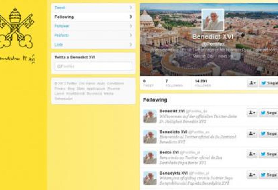 Il primo tweet del Papa