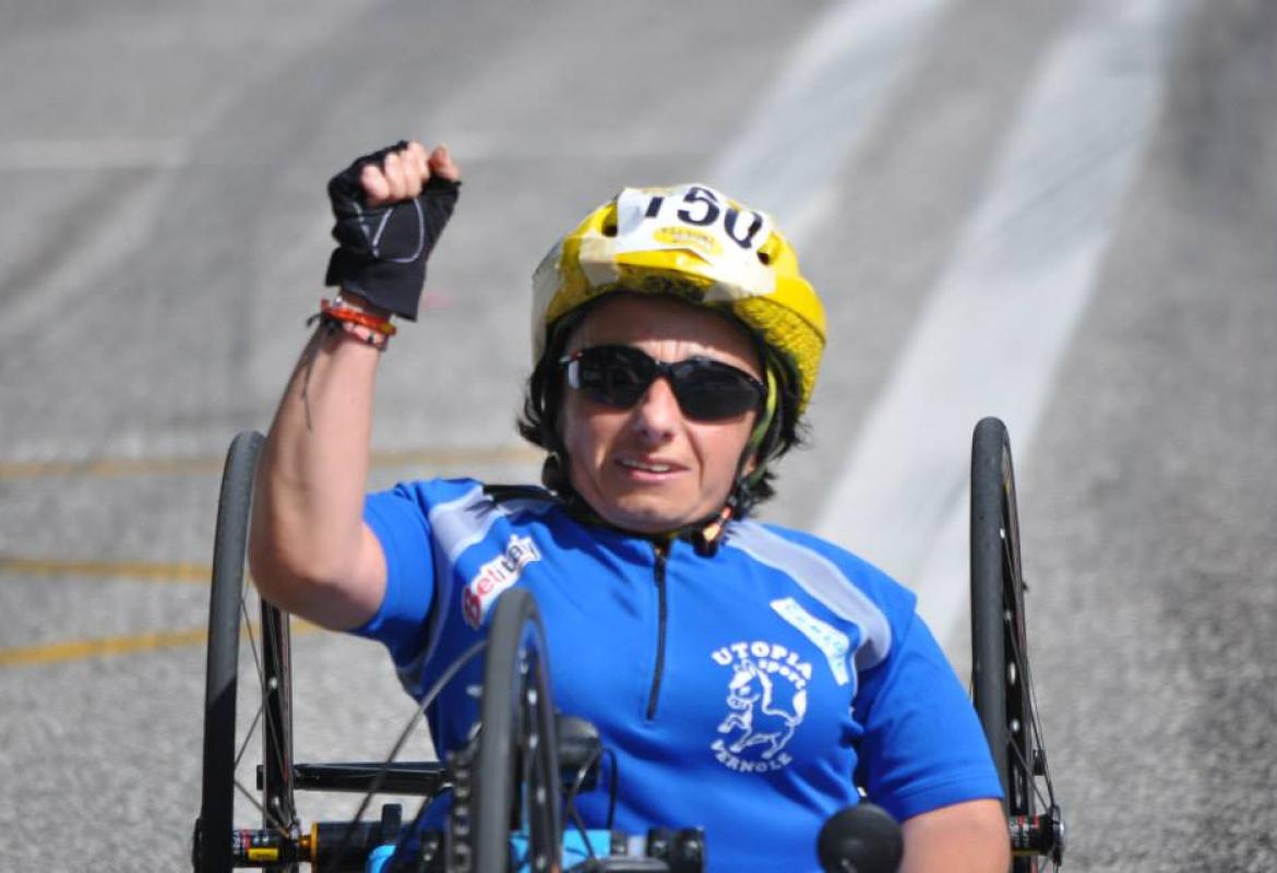 Grazia Turco a San Marino per la quinta tappa del giro d'Italia in Handbike
