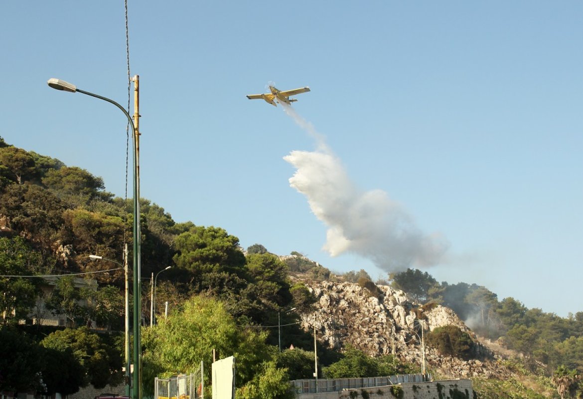 Incendio nella pineta di Santa Cesarea, pericolo per le case