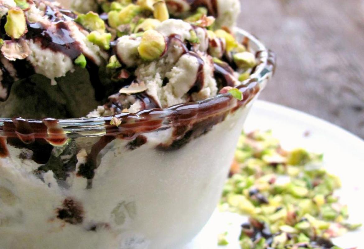 Gelato alla crema al pistacchio di Bronte e miele bio (senza gelatiera) 