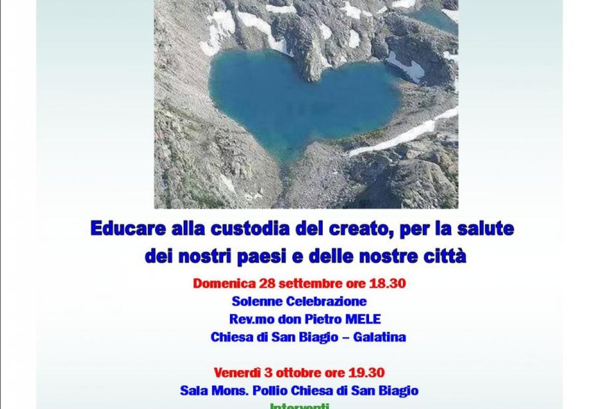 “Educare alla custodia del creato, per la salute dei nostri paesi e delle nostre città”