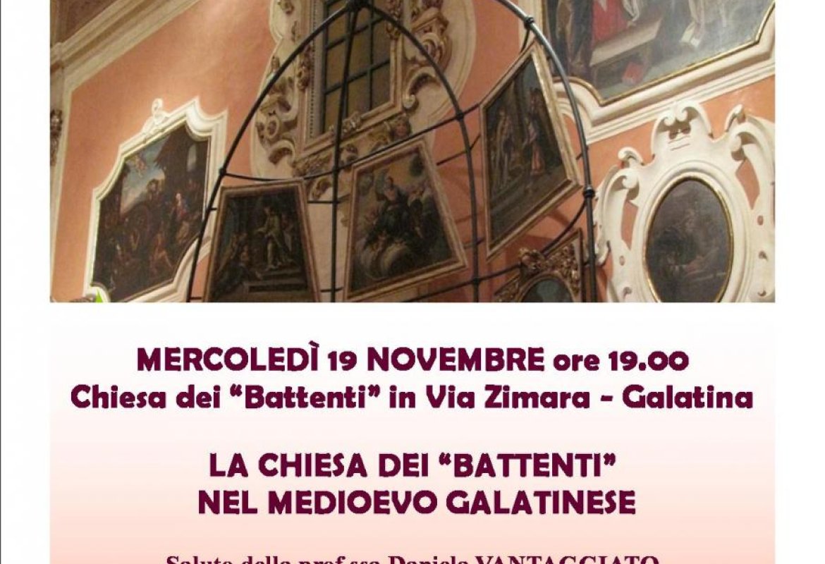 "La Chiesa dei Battenti nel Medioevo galatinese", un convegno