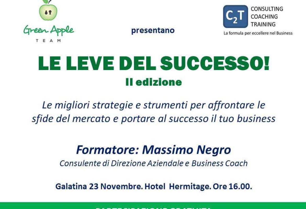 "Le leve del successo", un seminario gratuito a Galatina