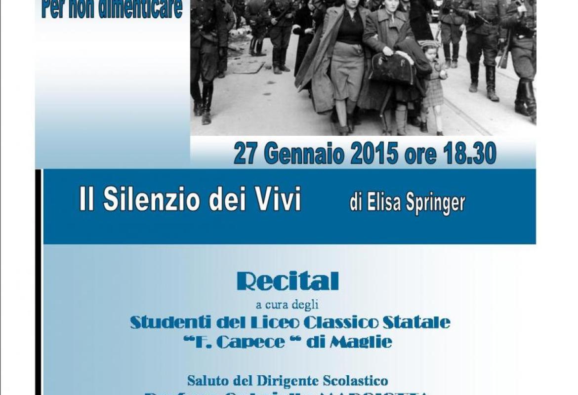 "Il Silenzio dei Vivi", protagonisti gli studenti del 'Capece'