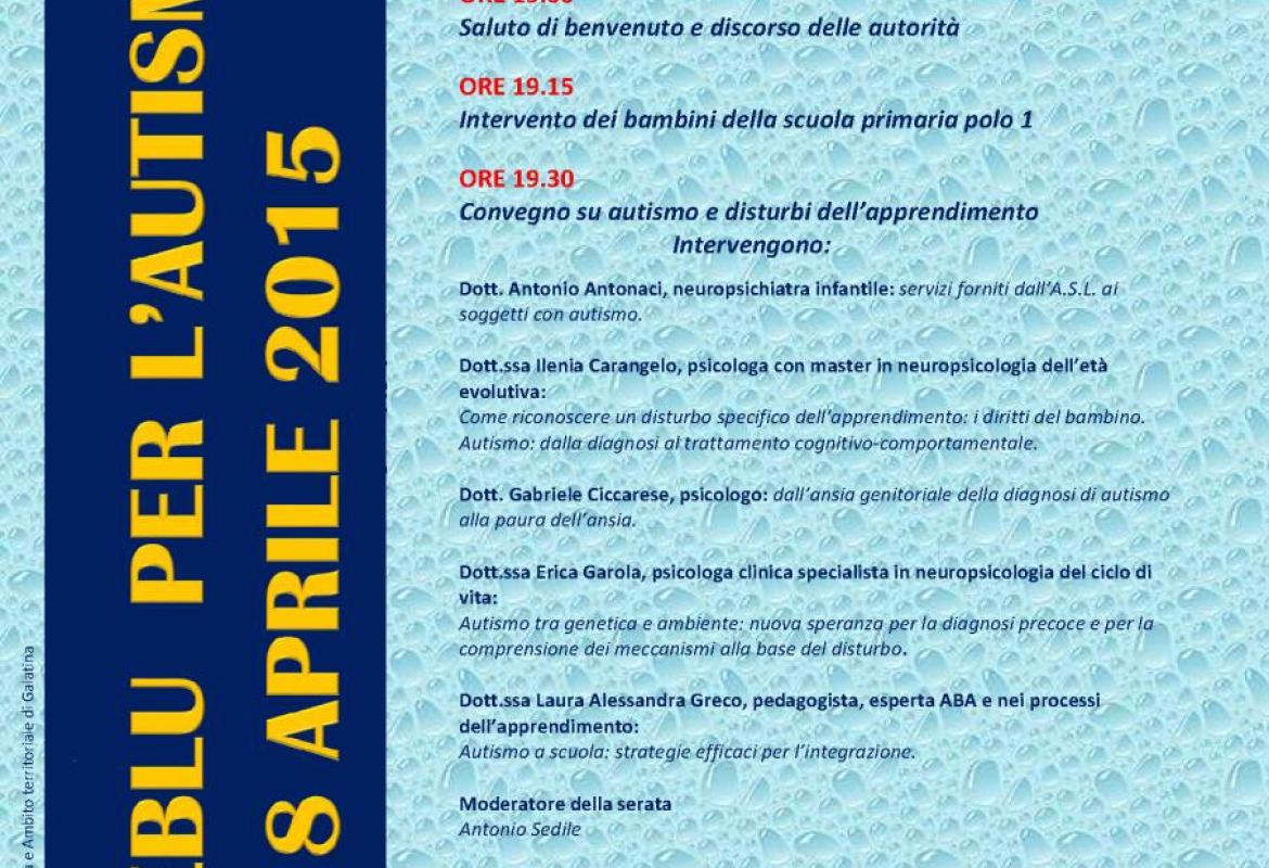 Notteblu, affrontare l'autismo anche a Galatina