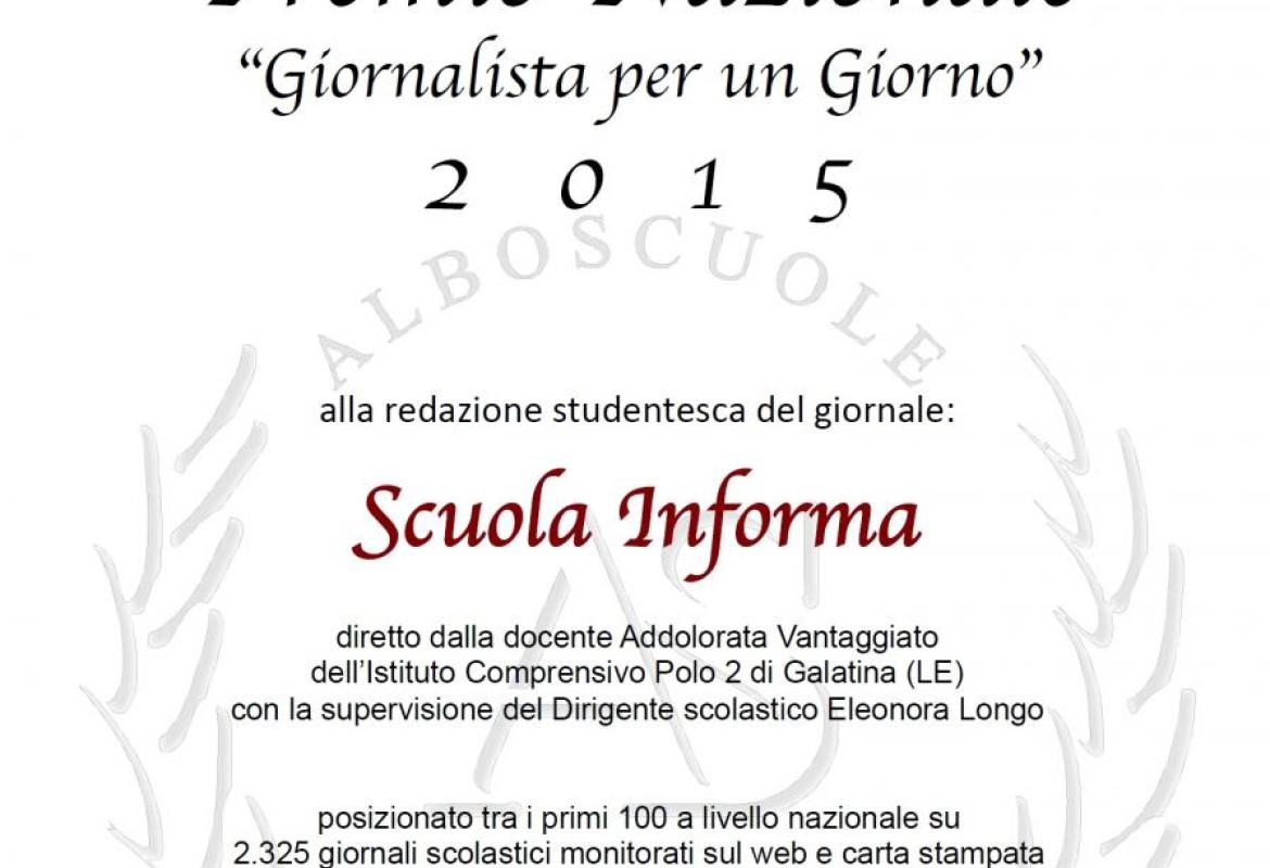 A 'Scuola informa' del Polo 2 il premio 'Giornalista per un giorno'