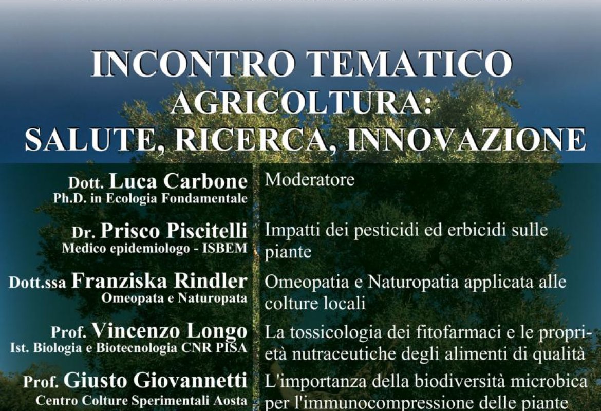 'Agricoltura: salute, ricerca, innovazione'