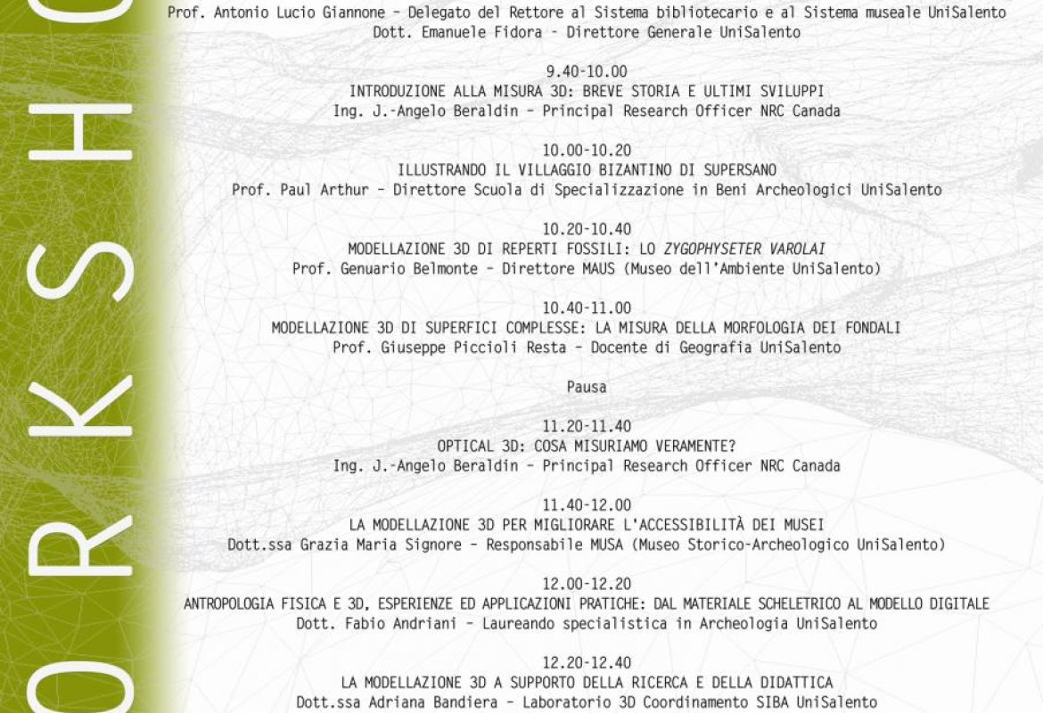 “La modellazione 3D per la Ricerca e la Didattica", un incontro di Unisalento