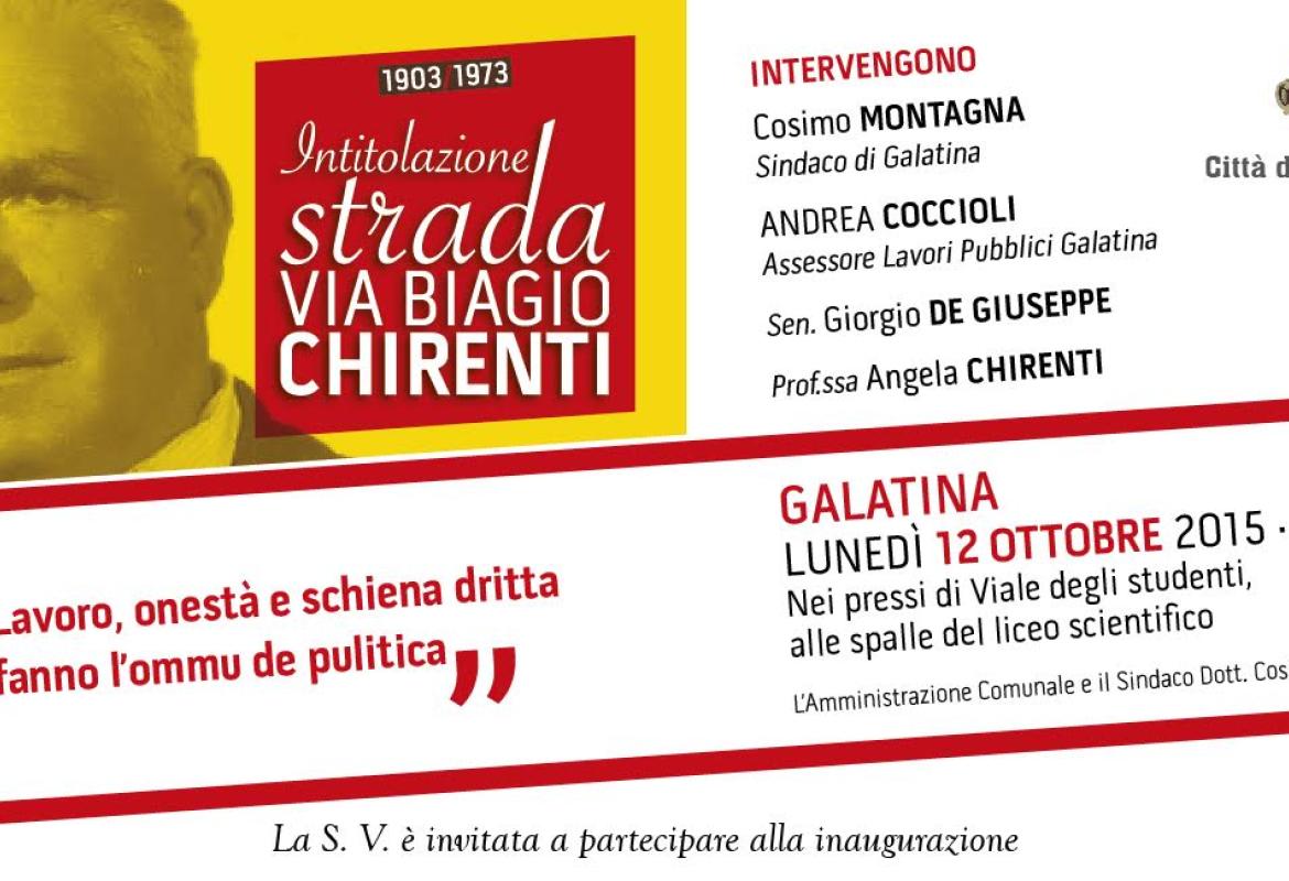 Via Biagio Chirenti diventa realtà