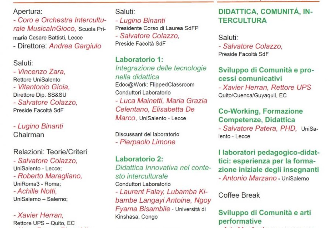  “La Didattica Universitaria: esperienze, teorie, criteri”