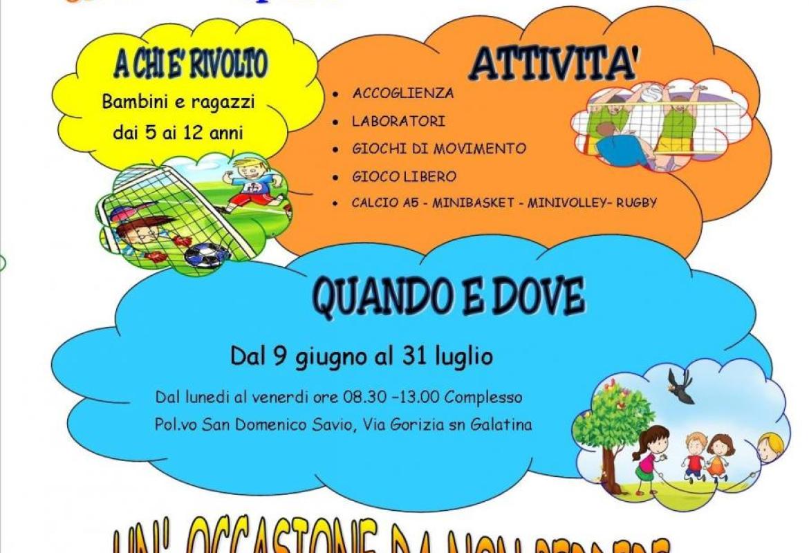 Parte il Campus estivo per i ragazzi dai 5 ai 12 anni