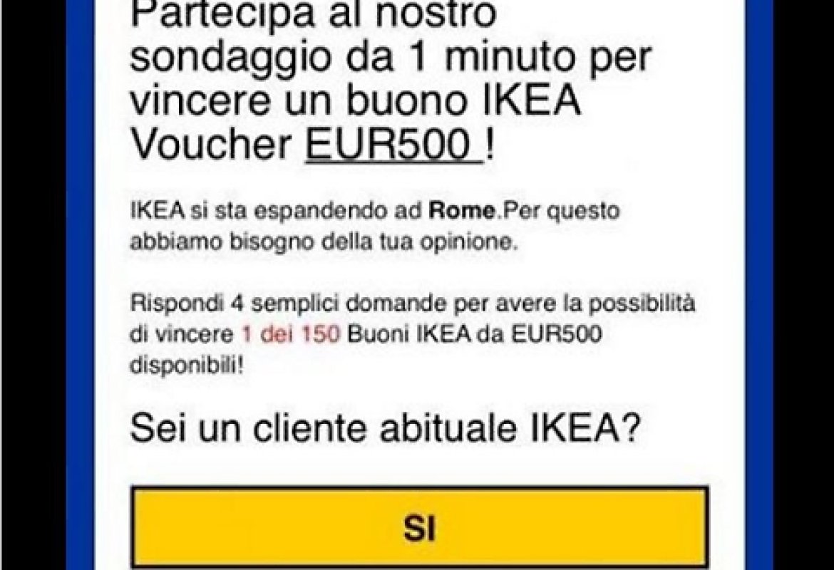 Un sondaggio Ikea? No, è una truffa