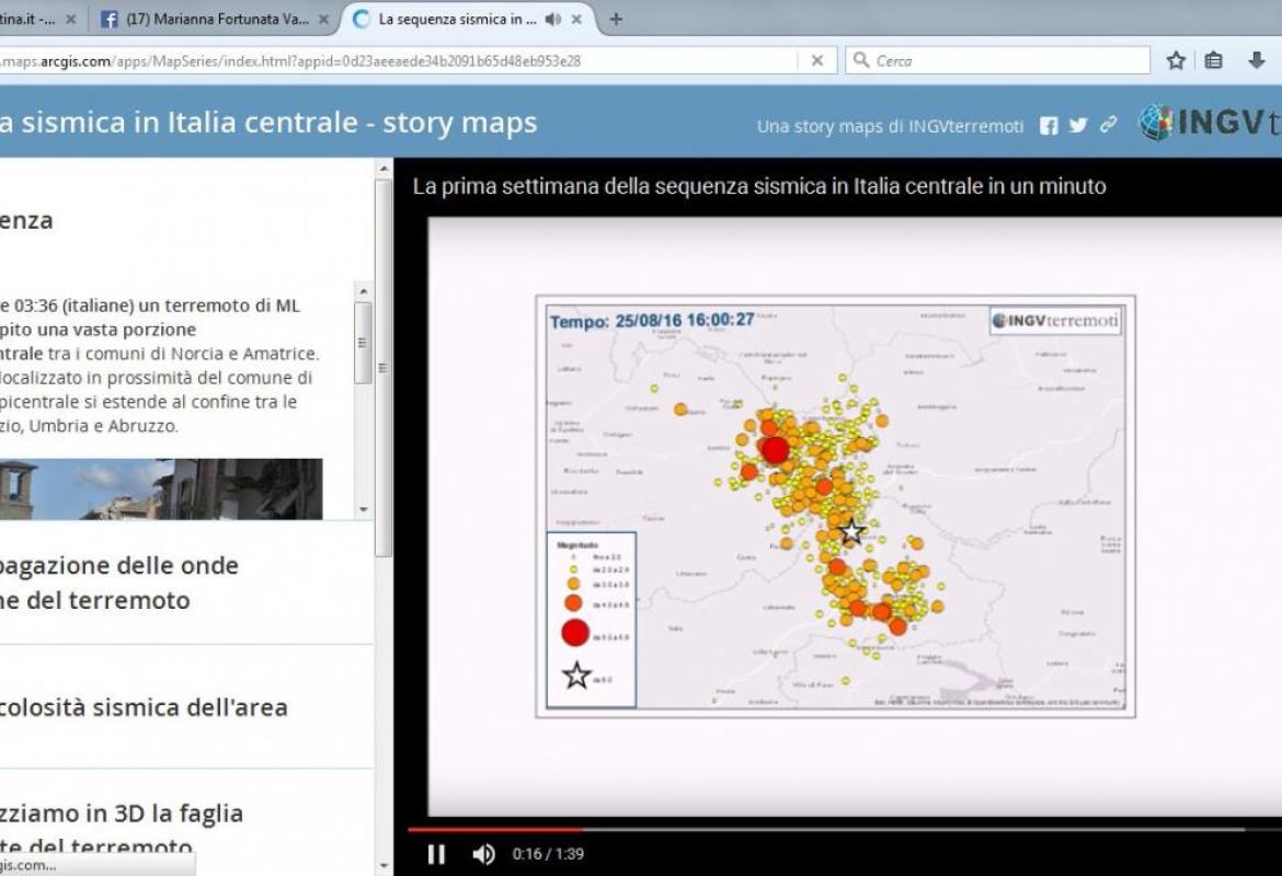 Disponibili le Story &amp; Maps del terremoto