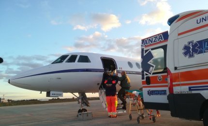 Trasportato con un Falcon da Galatina a Roma giovane in pericolo di vita