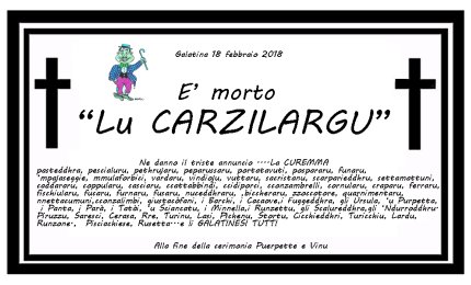“E’ mortu lu Carzilargu”, oggi alle ore 15