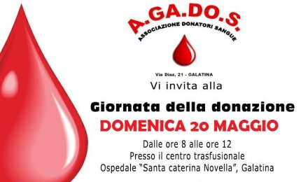 “Una goccia di vita per la vita!", si dona con AGADOS il 20 maggio