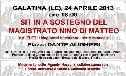 Sit-in per il magistrato Di Matteo