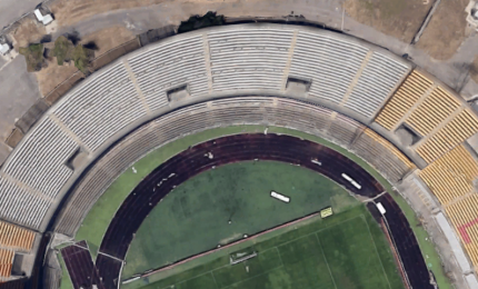 La curva nord dello stadio di Lecce intitolata a Lorusso e Pezzella