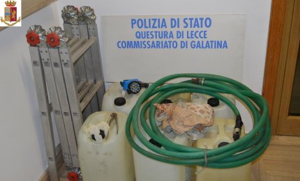La Polizia di Galatina ferma due guardie giurate mentre tentano di rubare del gasolio