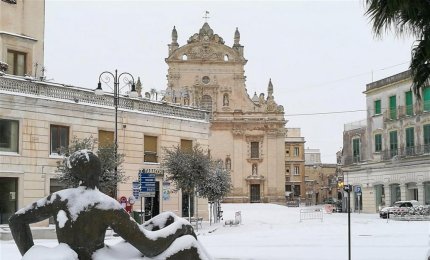 Allerta neve nel Salento, anche a Galatina mobilitati le Forze dell'ordine e i volontari della Protezione Civile