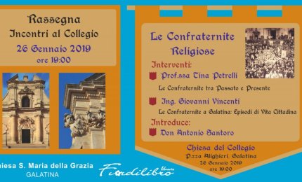 “Confraternite religiose”, se ne parlerà al 'Collegio'