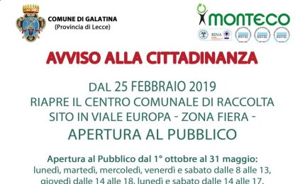 Riapre il Centro Comunale di Raccolta