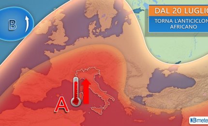 "Dopo il 20 luglio probabile ritorno dell’anticiclone africano"
