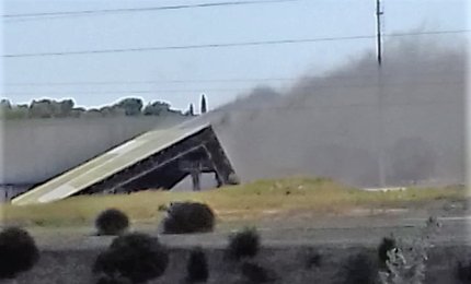 Va a fuoco un nastro in gomma nello stabilimento Colacem di Galatina fermo da oltre una settimana
